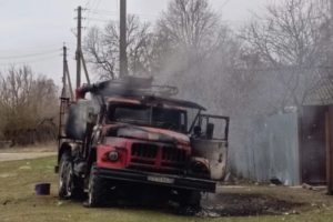 Пожарная машина сгорела при обстреле брянского приграничного села, ранен пожарный